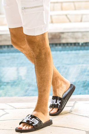 画像6: 1piu1uguale3 RELAX ウノピゥウノウグァーレトレ リラックス ロゴ刺繍シャワーサンダル{USZ-26011-BFS}