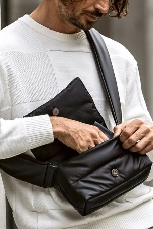 画像5: 1piu1uguale3 RELAX ウノピゥウノウグァーレトレ リラックス シルバーロゴプレートパデッドミニショルダーバッグ{-BEA}