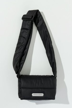 画像7: 1piu1uguale3 RELAX ウノピゥウノウグァーレトレ リラックス シルバーロゴプレートパデッドミニショルダーバッグ{-BEA}