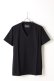 画像1: T' ティー "SEA ISLAND COTTON" LUXSIC 100％(20/1) Vee Neck Short Sleeve BASIC{V01-BLK-AIS} (1)