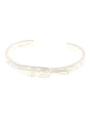 画像2:   Taro Washimi タロウ ワシミ 鷲見太郎 K18 M arabesque design 5mm bangle/feather/flower metal {-BJA}  :WT-202010-05-F 