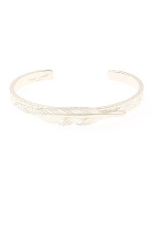 画像2:  {SOLD} Taro Washimi タロウ ワシミ 鷲見太郎 K18 M arabesque design 5mm bangle/feather {-BJA}  :WT-202010-06-F 