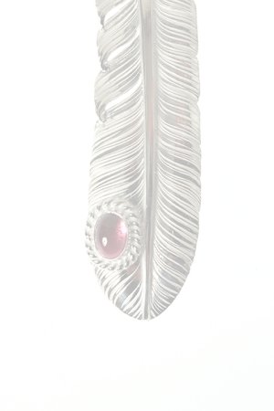 画像3:  {SOLD} Taro Washimi タロウ ワシミ 鷲見太郎 L old feather/pink tourmaline/pendant {-BJA}  :WT-202011-03-F 