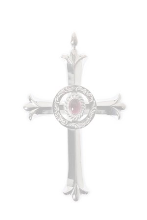 画像1:  {SOLD} Taro Washimi タロウ ワシミ 鷲見太郎 cross pendant / 唐草 medicine wheel / pink tourmaline  {-BJA}  :WT-202011-04-F 