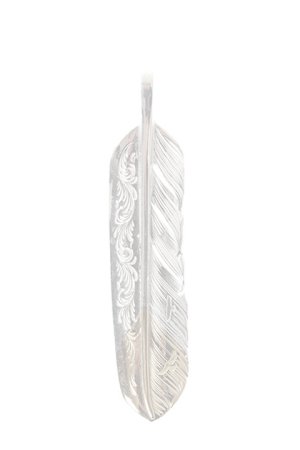 画像1:   Taro Washimi タロウ ワシミ 鷲見太郎 L arabesque flight feather K18 pendant {-BJA}  :WT-202011-05-F 
