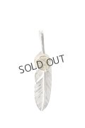 {SOLD}Taro Washimi タロウ ワシミ 鷲見太郎 S feather02 / S K18 flower metal pendant{-BJA}