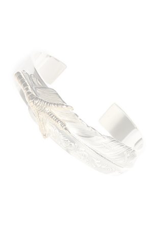 画像1:   Taro Washimi タロウ ワシミ 鷲見太郎 M plain bangle 12mm/arabesque flight feather/eagle claw {-BJA}  :WT-202011-27-F 