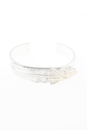画像3:   Taro Washimi タロウ ワシミ 鷲見太郎 M plain bangle 12mm/arabesque flight feather/eagle claw {-BJA}  :WT-202011-27-F 