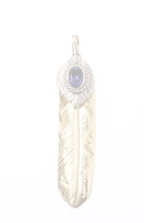 画像1:  {SOLD} Taro Washimi タロウ ワシミ 鷲見太郎 L K18 arabesque flight feather02 / TANZANITE / pendant {-BJA}  :WT-202011-38-F 
