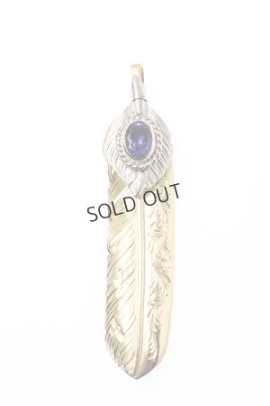 画像1: {SOLD}Taro Washimi タロウ ワシミ 鷲見太郎 L K18 arabesque flight feather02 / TANZANITE / pendant{-BJA}