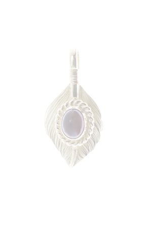 画像1:   Taro Washimi タロウ ワシミ 鷲見太郎 L K18 flight heart feather 02 / Cabochon GARNET {-BJA}  :WT-202012-22-F 