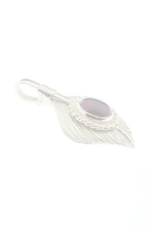 画像3:   Taro Washimi タロウ ワシミ 鷲見太郎 L K18 flight heart feather 02 / Cabochon GARNET {-BJA}  :WT-202012-22-F 