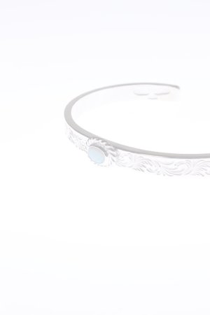 画像2:  {SOLD} Taro Washimi タロウ ワシミ 鷲見太郎 Ｍ arabesque design 5mm bangle/opal 5×7/5×7 cup {-BAA}  :WT-202112-27-F 