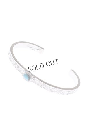 画像1: {SOLD}Taro Washimi タロウ ワシミ 鷲見太郎 Ｍ arabesque design 5mm bangle/turquoise 5×7/5×7 cup{-BAA}