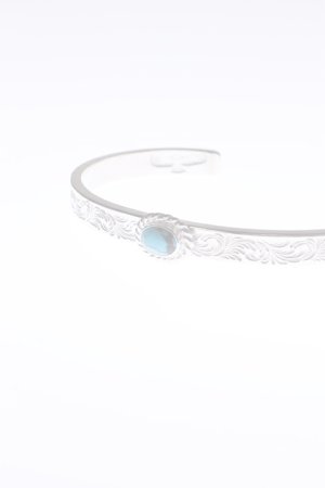 画像2:  {SOLD} Taro Washimi タロウ ワシミ 鷲見太郎 Ｍ arabesque design 5mm bangle/turquoise 5×7/5×7 cup {-BAA}  :WT-202112-29-F 