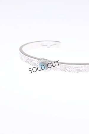 画像2: {SOLD}Taro Washimi タロウ ワシミ 鷲見太郎 Ｍ arabesque design 5mm bangle/turquoise 5×7/5×7 cup{-BAA}