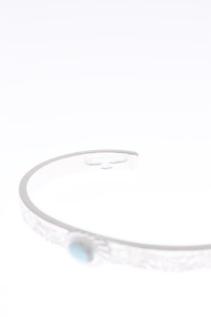 画像3:  {SOLD} Taro Washimi タロウ ワシミ 鷲見太郎 Ｍ arabesque design 5mm bangle/turquoise 5×7/5×7 cup {-BAA}  :WT-202112-29-F 