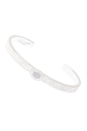 画像1:   Taro Washimi タロウ ワシミ 鷲見太郎 Ｍ arabesque design 5mm bangle／CUT GARNET {-BCA}  :WT-202308-02-F 
