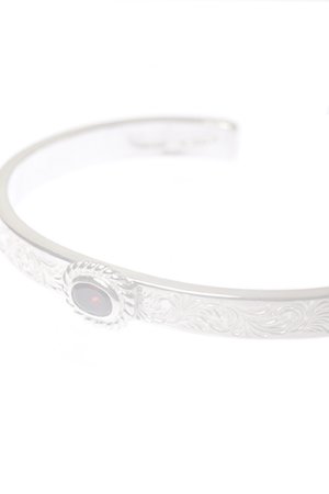 画像2:   Taro Washimi タロウ ワシミ 鷲見太郎 Ｍ arabesque design 5mm bangle／CUT GARNET {-BCA}  :WT-202308-02-F 