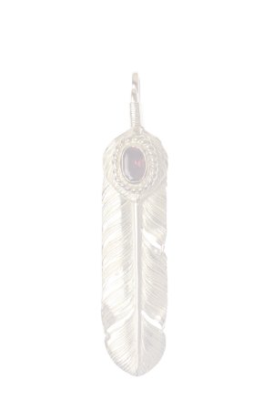 画像1:   Taro Washimi タロウ ワシミ 鷲見太郎 M K18 feather／CUT GARNET／K18 heart feather {-BCA}  :WT-202308-04-F 
