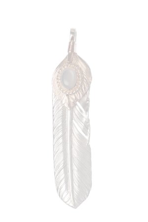 画像1:   Taro Washimi タロウ ワシミ 鷲見太郎 L flight feather／MOON STONE／PG flight heart feather {-BCA}  :WT-202308-05-F 
