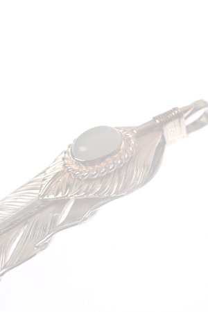 画像2:   Taro Washimi タロウ ワシミ 鷲見太郎 L flight feather／MOON STONE／PG flight heart feather {-BCA}  :WT-202308-05-F 