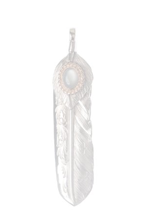 画像1:   Taro Washimi タロウ ワシミ 鷲見太郎 《under bar限定ムーンストーン仕様》L arabesque flight feather／MOON STONE／flight heart feather {-BCA}  :WT-202308-06-F 