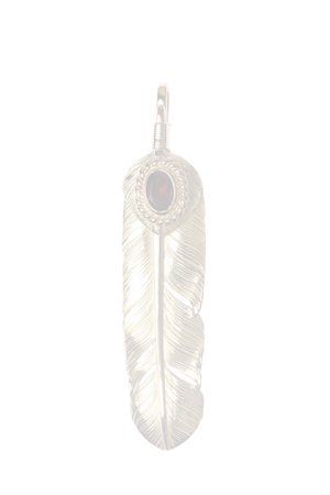 画像1:   Taro Washimi タロウ ワシミ 鷲見太郎 M K18 feather／CUT GARNET／K18 heart feather {-BCA}  :WT-202308-11-F 