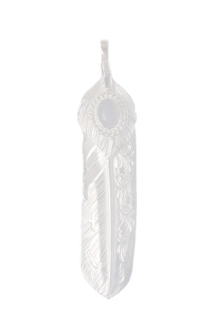 画像1:  {SOLD} Taro Washimi タロウ ワシミ 鷲見太郎 《under bar限定ムーンストーン仕様》L arabesque flight feather 02/L flight heart feather 02/MOON STONE {-BCA}  :WT-202310-15-F 