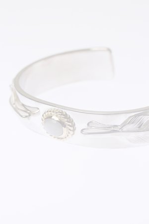 画像3:   Taro Washimi タロウ ワシミ 鷲見太郎 《under bar限定ムーンストーン仕様》M plain bangle 12mm/S feather 01/S feather 02/MOON STONE/K18 cup {-BCA}  :WT-202310-25-F 