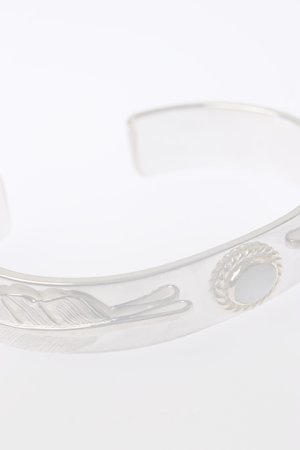 画像5:   Taro Washimi タロウ ワシミ 鷲見太郎 《under bar限定ムーンストーン仕様》M plain bangle 12mm/S feather 01/S feather 02/MOON STONE/K18 cup {-BCA}  :WT-202310-25-F 