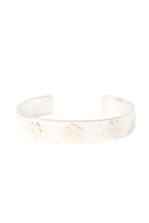 画像1:   Taro Washimi タロウ ワシミ 鷲見太郎 M plain bangle 12mm/M K18 flower metal×3/diamond×3 {-BCA}  :WT-202310-29-F 