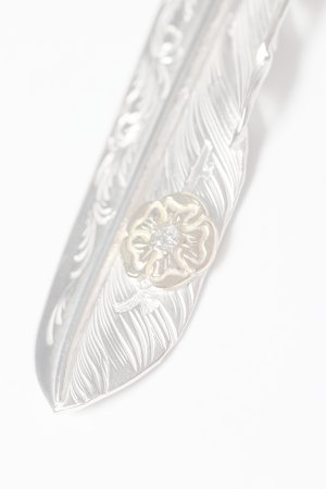 画像3:   Taro Washimi タロウ ワシミ 鷲見太郎 L arabesque flight feather 01/S K18 flower metal/diamond 2mm {-BES}  {E-19}  :WT-202504_19-F 