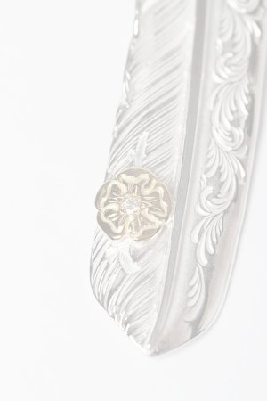 画像3:  {SOLD} Taro Washimi タロウ ワシミ 鷲見太郎 L arabesque flight feather 02/S K18 flower metal/diamond 2mm {-BES}  {E-20}  :WT-202504_20-F 