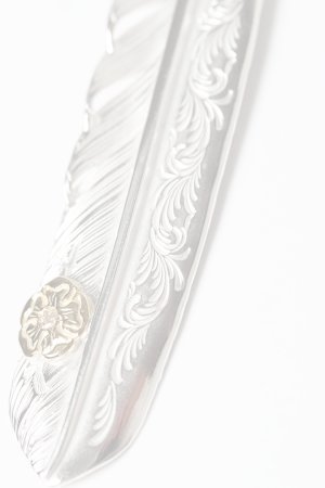 画像4:  {SOLD} Taro Washimi タロウ ワシミ 鷲見太郎 L arabesque flight feather 02/S K18 flower metal/diamond 2mm {-BES}  {E-20}  :WT-202504_20-F 