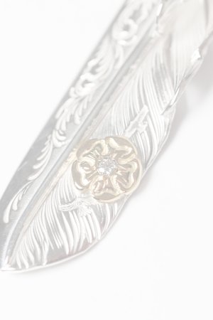 画像3:   Taro Washimi タロウ ワシミ 鷲見太郎 L arabesque flight feather 01/eagle claw pendant 01/S K18 flower metal/diamond 2mm {-BES}  {E-23}  :WT-202504_23-F 