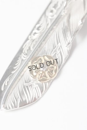 画像3: {SOLD}Taro Washimi タロウ ワシミ 鷲見太郎 L arabesque flight feather 01/eagle claw pendant 01/S K18 flower metal/diamond 2mm{-BES}{E-23}