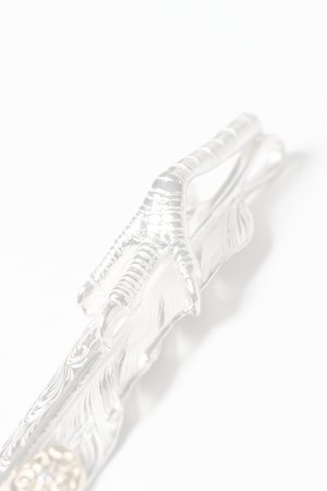 画像4:   Taro Washimi タロウ ワシミ 鷲見太郎 L arabesque flight feather 01/eagle claw pendant 01/S K18 flower metal/diamond 2mm {-BES}  {E-23}  :WT-202504_23-F 