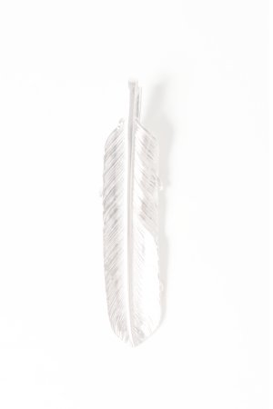 画像2:   Taro Washimi タロウ ワシミ 鷲見太郎 L arabesque flight feather 02/eagle claw pendant 02/S K18 flower metal/diamond 2mm {-BES}  {E-24}  :WT-202504_24-F 