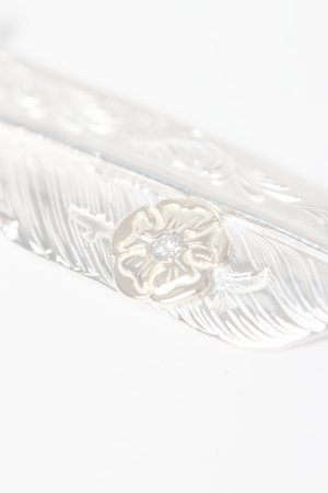 画像3:   Taro Washimi タロウ ワシミ 鷲見太郎 L arabesque flight feather 02/eagle claw pendant 02/S K18 flower metal/diamond 2mm {-BES}  {E-24}  :WT-202504_24-F 