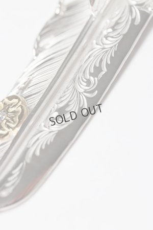 画像4: {SOLD}Taro Washimi タロウ ワシミ 鷲見太郎 L arabesque flight feather 02/eagle claw pendant 02/S K18 flower metal/diamond 2mm{-BES}{E-24}