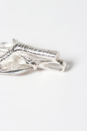 画像6: Taro Washimi タロウ ワシミ 鷲見太郎 L arabesque flight feather 02/eagle claw pendant 02/S K18 flower metal/diamond 2mm{-BES}{E-24}