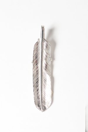 画像2: Taro Washimi タロウ ワシミ 鷲見太郎 L arabesque flight feather 02/eagle claw pendant 02/S K18 flower metal/ruby 2mm{-BES}{E-26}