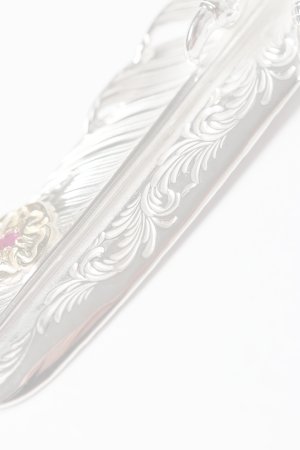 画像4: Taro Washimi タロウ ワシミ 鷲見太郎 L arabesque flight feather 02/eagle claw pendant 02/S K18 flower metal/ruby 2mm{-BES}{E-26}