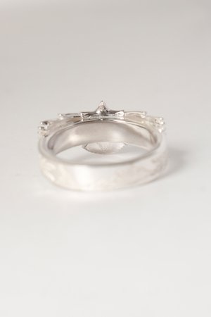 画像3: Taro Washimi タロウ ワシミ 鷲見太郎 eg-05(SV925) SV925 arabesque mountain 5mm ring/diamond 2mm{-BEA}