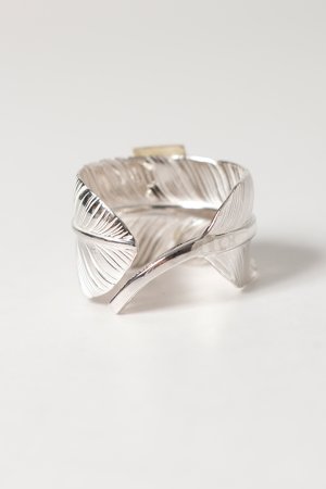 画像3: Taro Washimi タロウ ワシミ 鷲見太郎 L old feather ring 02/K18 big thunder{-BEA}