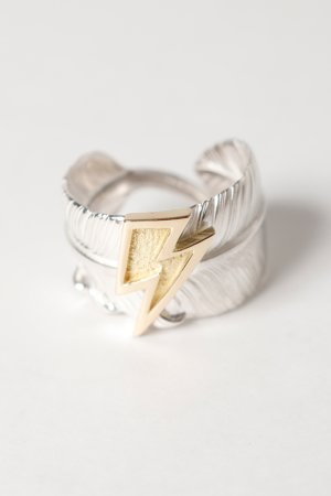 画像5: Taro Washimi タロウ ワシミ 鷲見太郎 L old feather ring 02/K18 big thunder{-BEA}