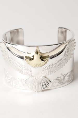 画像2:  【☆超激レア】鷲見太郎氏の手彫りアラベスク 世界オンリーワンアイテム  Taro Washimi タロウ ワシミ 鷲見太郎 eagle eg-03/K18・925 bangle with K24 arabesque design