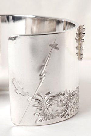 画像7:  【☆超激レア】鷲見太郎氏の手彫りアラベスク 世界オンリーワンアイテム  Taro Washimi タロウ ワシミ 鷲見太郎 eagle eg-03/K18・925 bangle with K24 arabesque design