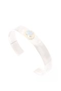  {SOLD} Taro Washimi タロウ ワシミ 鷲見太郎 opal × K18 cup(6×8) M plain bangle 10mm {-AIA}  :WT-BRACELET-59-F 